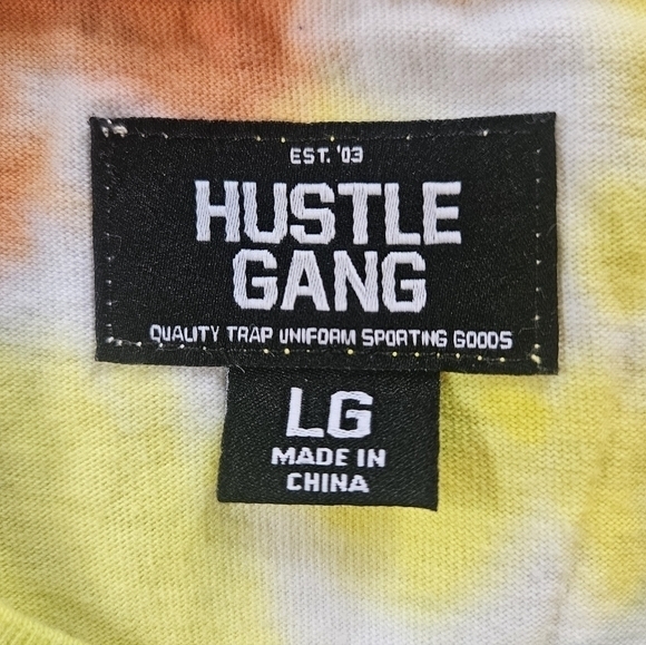 Hustle Gange Tie Die‎ Unisex Knit 100% Cotton Mens Shirt With Bear Logo Large - Picture 8 of 10